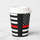 American Thin Red Line Grafisch Decor Papieren Bekers (Rechts)