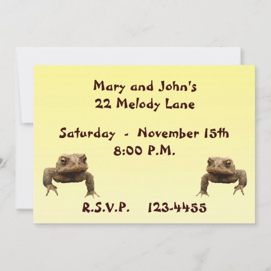 American Toad Invitation Kaart (Achterkant)