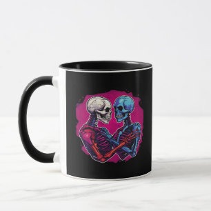 American Traditional Skeleton Holding Hands Tattoo Mok