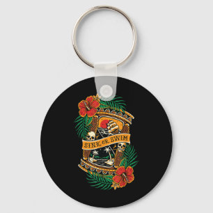 American Traditional Tattoo Old School Flash Skull Sleutelhanger