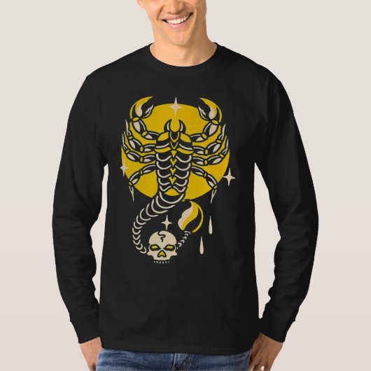 American Traditional Tattoo Scorpion Old School Fl T-shirt (Voorkant)