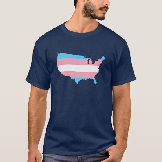 American transgender pride map T-Shirt (Devant)