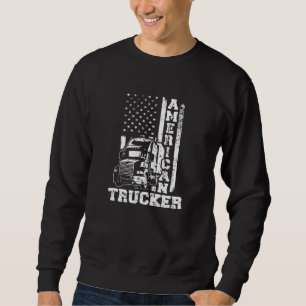 American Trucker American Flag US Patriotic Big Ri Trui