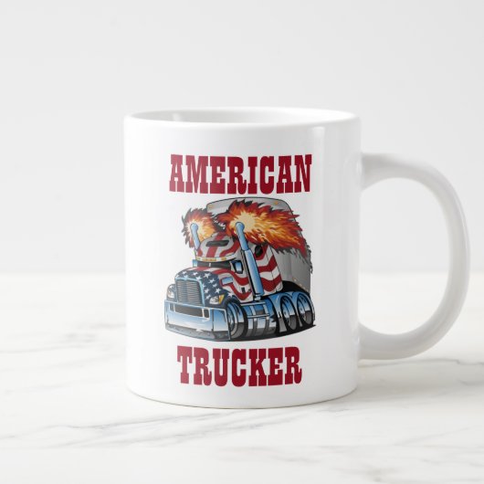 American Trucker Giant Coffee Mug Extra Grote Beker (Rechts)