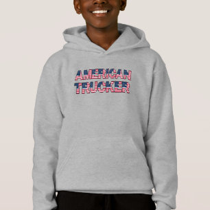 American Trucker Lettres Drapeau Patriotic Road