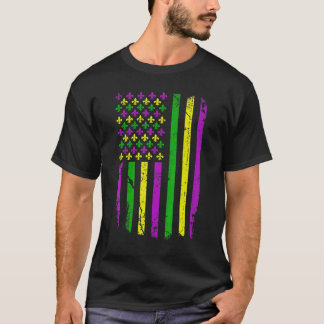 American US Flag Mardi Gras Carnival Party Men Wom T-shirt