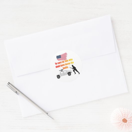 American veterans ronde sticker (Envelop)