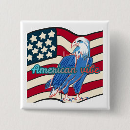 American vibe vierkante button 5,1 cm