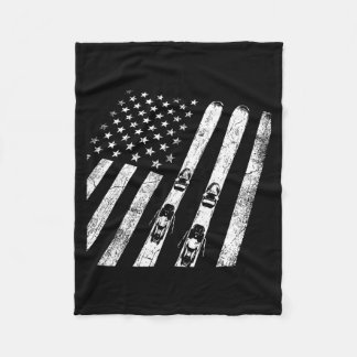 American vintage skiing ski winter mountain usaAme Fleece Deken