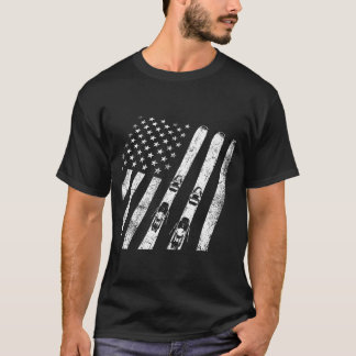 American vintage skiing ski winter mountain usaAme T-shirt