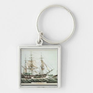 American Whaler, gegraveerd door Nathaniel Currier Sleutelhanger