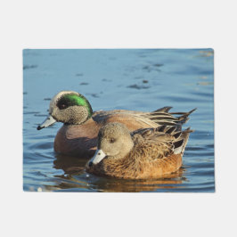 American Widgeon Ducks Pair (Drake en Hen) Deurmat
