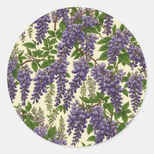 American Wisteria patroon tekening Ronde Sticker
