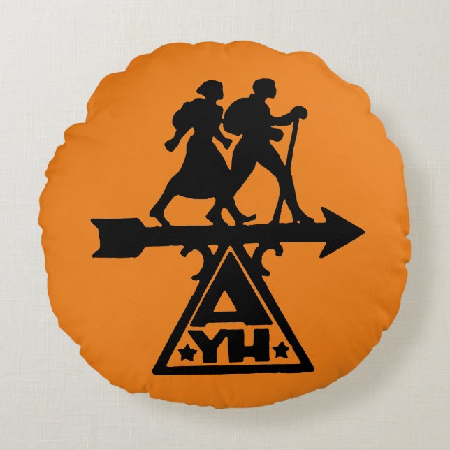 American Youth Hostels Rond Kussen (Voorkant)