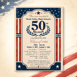 Americana 50e klasreünie Rood Wit & Blauw Briefkaart