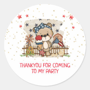 Americana Anniversaire Fête Thankyou Sticker