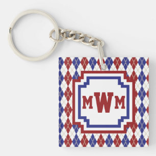 Americana Argyle Acrylen Sleutelhanger