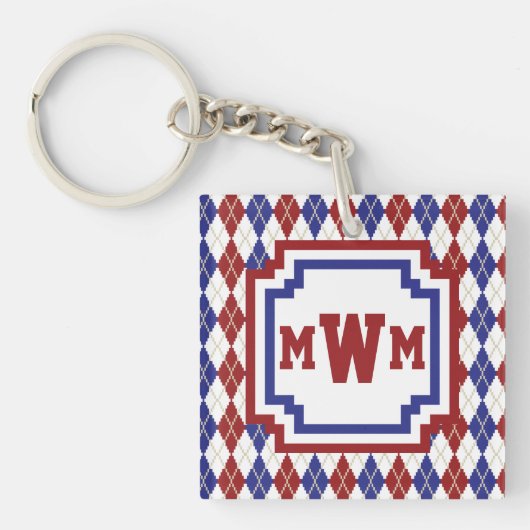 Americana Argyle Acrylische Sleutelhanger (Voorkant)
