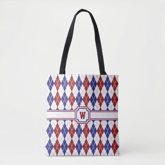 Americana Argyle All-Over-Print Bag Draagtas (Voorkant)