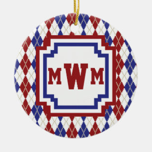 Americana Argyle-Ornament Keramisch Ornament