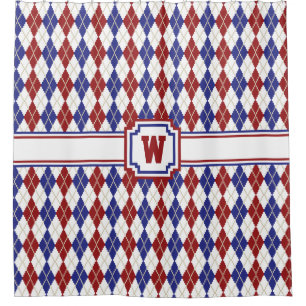 Americana Argyle Shower Curtain Douchegordijn