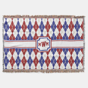 Americana Argyle Throw Blanket Deken