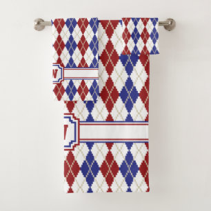 Americana Argyle Towel Set Bad Handdoek