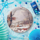 Americana Gathering Wood Snow Paper Bord (Feest)