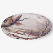 Americana Gathering Wood Snow Paper Bord (Gekanteld)