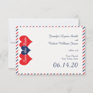 Americana Harten Bruiloft Save the Date