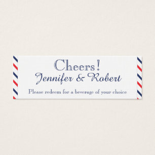 Americana Hearts Bruiloft Drink Tickets Mini Visitekaartjes