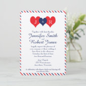 Americana Hearts Faire-part de mariage (Debout devant)