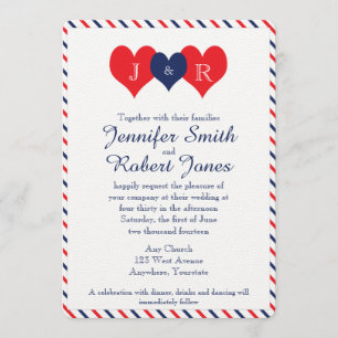 Americana Hearts Faire-part de mariage