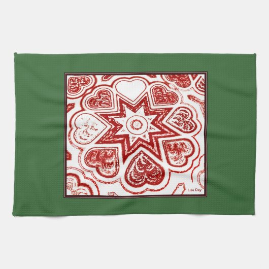 'Americana Hearts' Kitchen Towel Theedoek (Horizontaal)