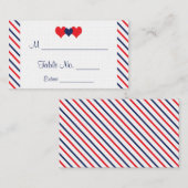 Americana Hearts Mariage Cartes de Place (Devant / Derrière)