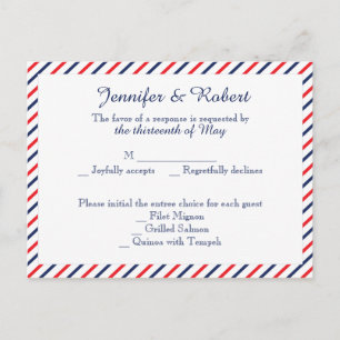 Americana Hearts Wedding RSVP Briefkaart