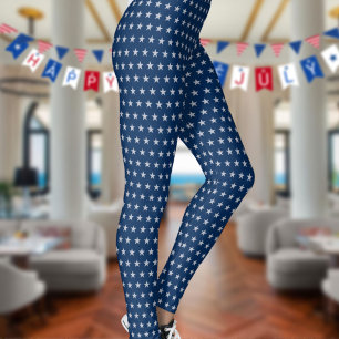 Americana met zilveren sterren op marineblauw leggings