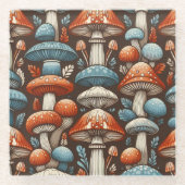 Americana Mushrooms Glazen Onderzetter (Voorkant)