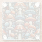 Americana Mushrooms Glazen Onderzetter (Achterkant)