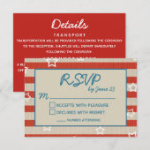 Americana Patriotic Wedding RSVP Détails Insérer (Devant / Derrière)