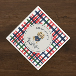 Americana Plaid Tachshund eerste verjaardag Servet