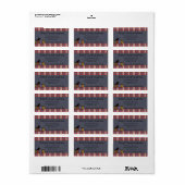 Americana primitief adreslabel etiket (Full Sheet)