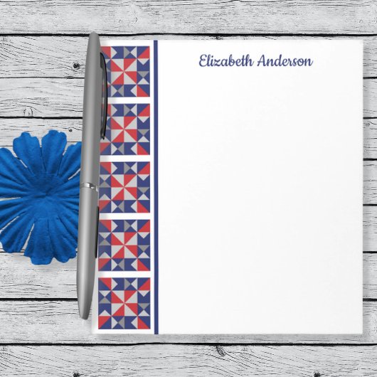 Americana Quilt Block Border Note Pad Notitieblok