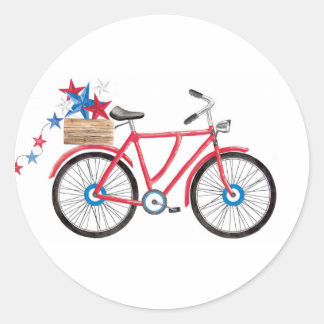 Americana Red Bike Ronde Sticker