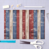 Americana Rood Wit Blauw Patriottisch Faux Hout Tissuepapier (Craft)