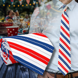 Americana Rood Wit Blauw Sterren & Strepen Stropdas