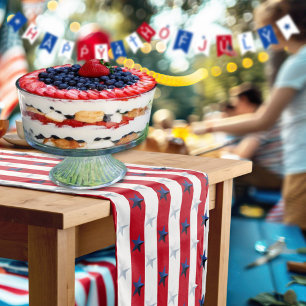 Americana Rood Wit Blauwe Sterren En Strepen Korte Tafelloper