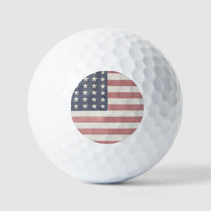 americana rood wit en blauw vlag golfballen
