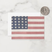 Americana rustieke Amerikaanse vlag Notitiekaartje (Voorkant / Achterkant in situ)