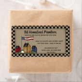 Americana Saltbox Primitieve Landelijke Stijl Land Etiket (Insitu)